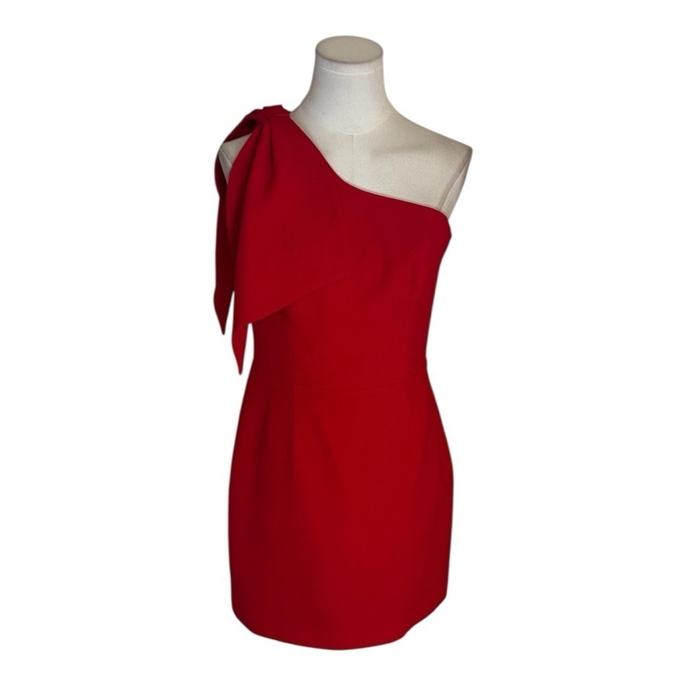 Dress the Population Tiff One Shoulder Mini Dress M Rouge Red Party Wedding - Picture 9 of 13